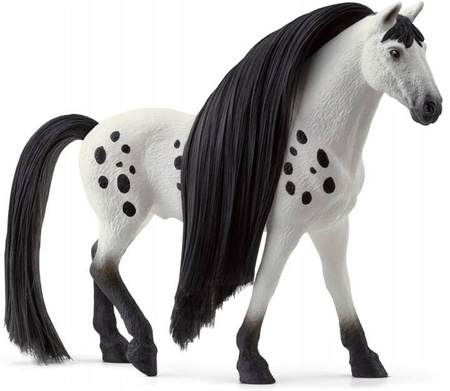 BIAŁY KOŃ W CZARNE ŁATY OGIER KNABSTRUPPER SCHLEICH DO CZESANIA STYLIZUJ