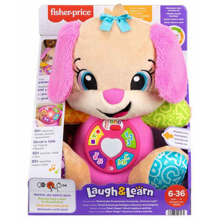 Fisher Price siostrzyczka szczeniaczka uczniaczka interaktywna plusz JFD36