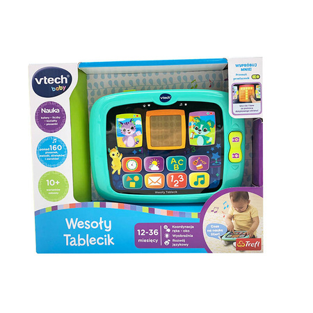 INTERAKTYWNY WESOŁY TABLECIK TABLET NAUKA CYFEREK LITEREK MUZYKA ZEGAR