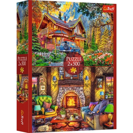 Puzzle 2 x 500 elementów Wycieczka w góry Trefl