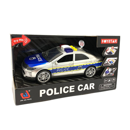 Radiowóz policyjny auto POLICJA szare z dzwiękami i światłami