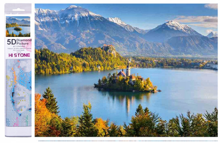 Mozaika diamentowa haft 5D Jezioro Bled