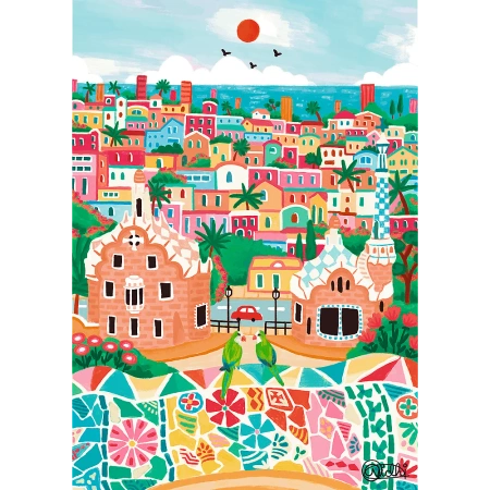 Puzzle Premium Plus Quality 1000 el. The Art of Colour Barcelona, Hiszpania