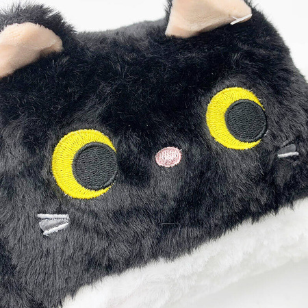PLUSZOWY KOT KWADRATOWY CZARNY MASKOTKA PRZYTULANKA KOTEK 20CM