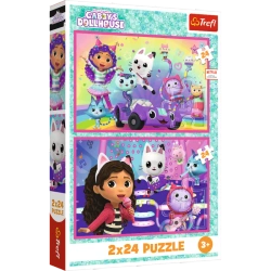 Puzzle Koci Domek Gabi 2x24 el. Zabawy z Gabi