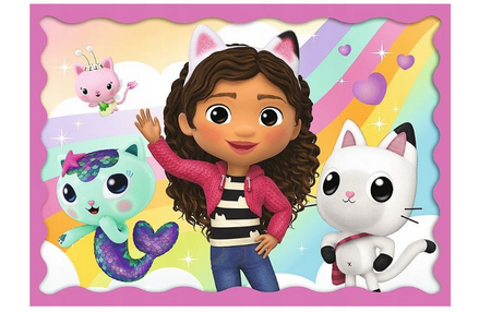 PUZZLE 4W1 PRZYGODY GABI KOCI DOMEK GABI TREFL  34620