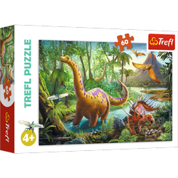 TREFL Puzzle 60 elementów Wędrówka dinozaurów