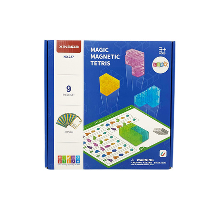 Magiczne kostki magnetyczne przestrzenne kolorowe układanka 9 elementów 3d 