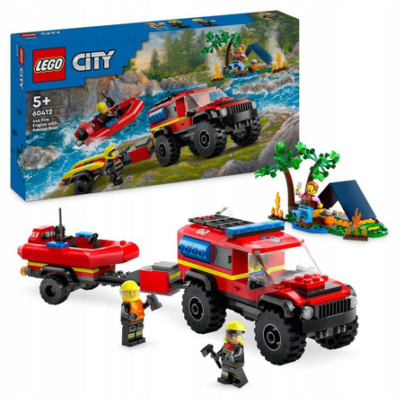 LEGO CITY 60412 Terenowy wóz strażacki z łodzią ratunkową