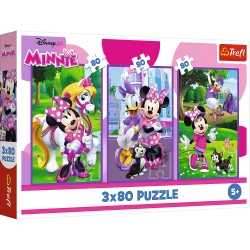 Puzzle Disney 3 x 80 el. Minnie i przyjaciele Trefl