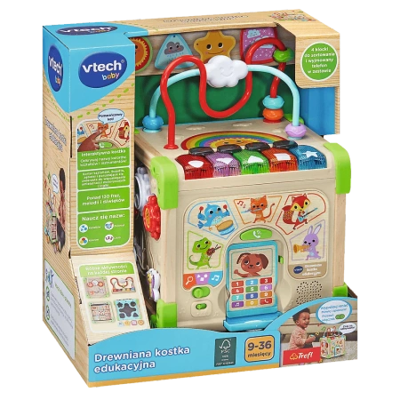 VTECH Drewniana Kostka Edukacyjna Sorter Nauka kolorów Labirynt