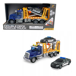 TRUCK AUTO LAWETA POLICYJNA Z RADIOWOZEM samochód służb ratunkowych