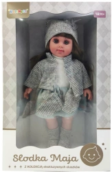 LALKA SŁODKA MAJA SZARY SWETER RĘKAWICE