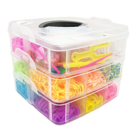 Gumki recepturki 4500 w kuferku organizer do tworzenia bransoletek biżuterii