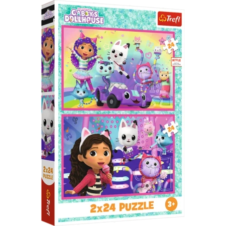 Puzzle Koci Domek Gabi 2x24 el. Zabawy z Gabi