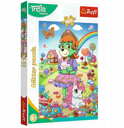 Puzzle 100 el Brokatowe Trefliki Rodzina Treflików Glitter Trefl