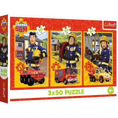 Puzzle 3x50 elementów Ekipa z remizy Strażak Sam Trefl
