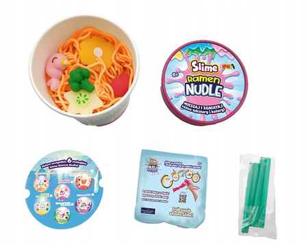 Slime Ramen Nudle Walentynkowa Krewetka antystresowa masa plastyczna