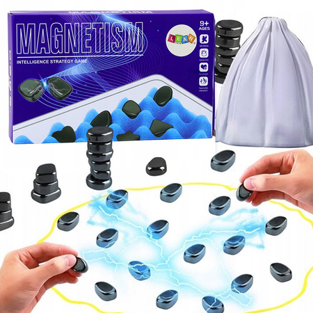 Lean Toys gra planszowa kamienie magnesy strategiczna logiczna ze sznurkiem