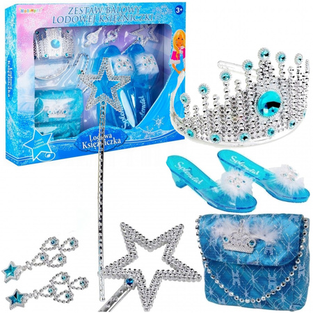 Zestaw balowy lodowej księżniczki, buty, torebka, diadem Norimpex
