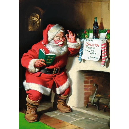  Puzzle Coca-Cola 1000 el. XMAS Mikołaj przy kominku Trefl