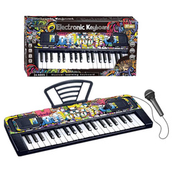 Pianinko Keyboard z mikrofonem czarny zabawkowy instrument dla dzieci