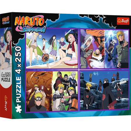 Puzzle Naruto Shippuden 4 x 250 el. Przygody Naruto Uzumaki
