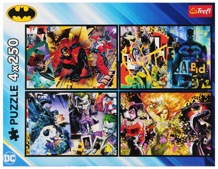 Puzzle Batman 4 x 250 el. Batman w akcji Trefl