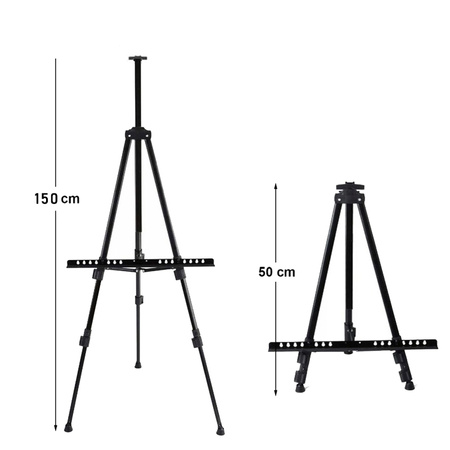 Sztaluga aluminiowa czarna składana z pokrowcem do 150 cm lekka 0,97kg