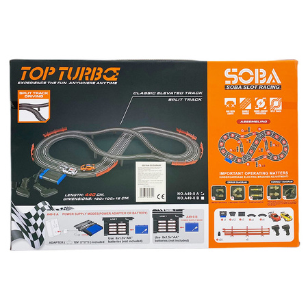 Tor samochodowy 2 auta długość toru 440 cm dla dwóch osób