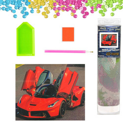 DIAMENTOWA MOZAIKA HAFT AUTO CZERWONE LAFERRARI FERRARI 30X40CM