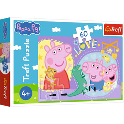 Puzzle 60 el. Szczęśliwa świnka Świnka Peppa Trefl