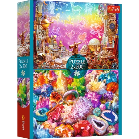 Puzzle 2 x 500 elementów Kosmos i kryształy Trefl