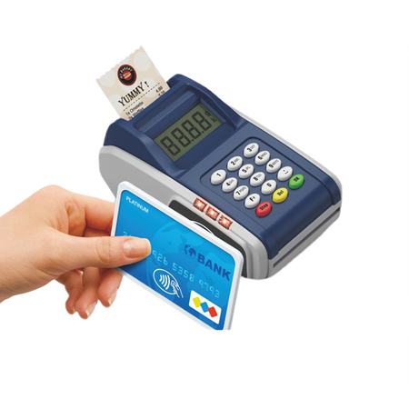 Terminal płatniczy B/O zbliżeniowy czytnik zabawkowy z kartą i paragonami