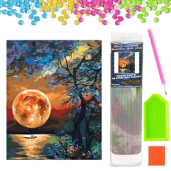 DIAMENTOWA MOZAIKA KSIĘŻYC NAD JEZIOREM ŻÓŁTY