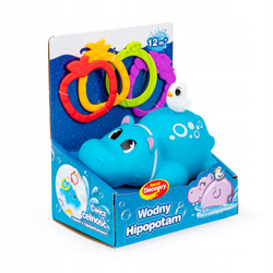 DUMEL WODNY HIPOPOTAM ZABAWKA DO KĄPIELI Z OBRĘCZAMI 12M