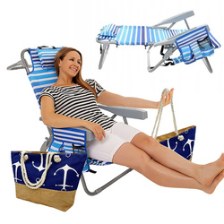 Zestaw na plaże Leżak rozkładany Torba plażowa kotwica
