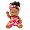 Lalka ciemnoskóra Afro w różowym ubranku bobas 26 cm