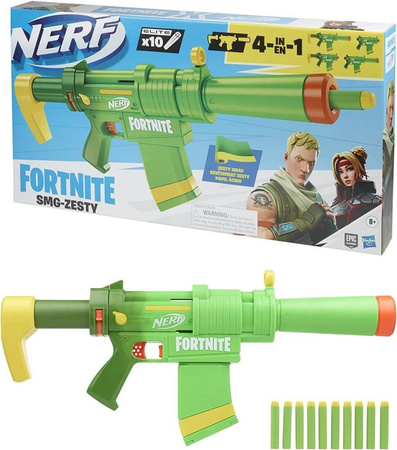 NERF FORTNITE SMG-ZESTY 4w1 10 strzałek karabin pistolet F0319 