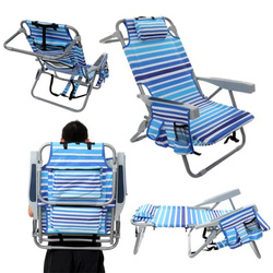 Leżak plażowy składany z torbą termiczną z szelkami kieszonkami
