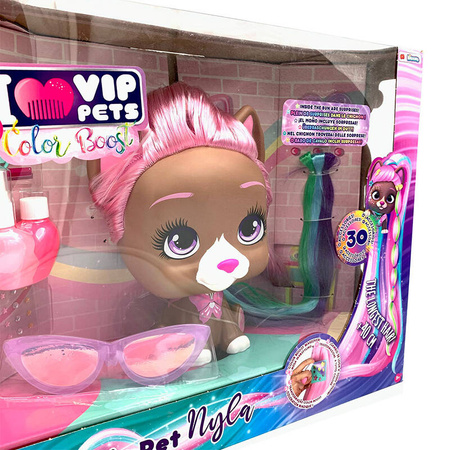 GŁOWA DO STYLIZACJI MEGA VIP PET NYLA Z DŁUGIMI WŁOSAMI 40CM COLOR BOOST