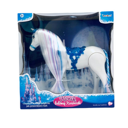 INTERAKTYWNY KONIK CHODZĄCY ZIMOWY Z NIEBIESKIMI WŁOSAMI DŹWIĘKIEM