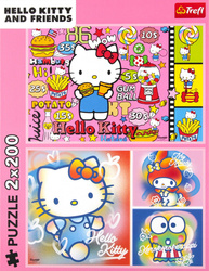 Puzzle 2x200 elementów Hello Kitty i przyjaciele Trefl