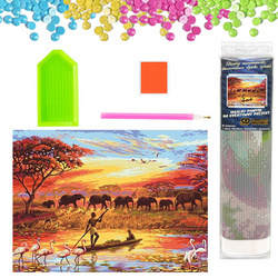 DIAMENTOWA MOZAIKA HAFT DIAMENTOWY AFRYKAŃSKA SAWANNA 30X40