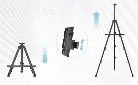 Sztaluga aluminiowa czarna składana z pokrowcem do 150 cm lekka 0,97kg