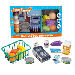 Supermarket z terminalem płatniczym B/O koszyk produkty spożywcze