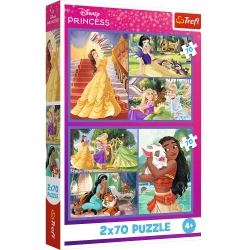 Puzzle 2 x 70 el. Bajkowe dni, Księżniczki Disney Trefl