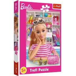 Puzzle 100 elementów Poznaj Barbie Trefl