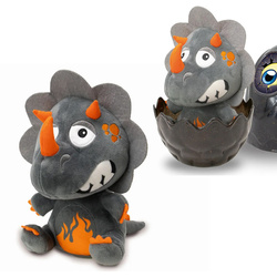 Mega Jajozaury LAWA plusz 26cm z dźwiękiem CZARNY Inferno