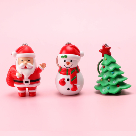 Brelok Bożonarodzeniowy ze światłem i dźwiękiem breloczek bałwan choinka mikołaj